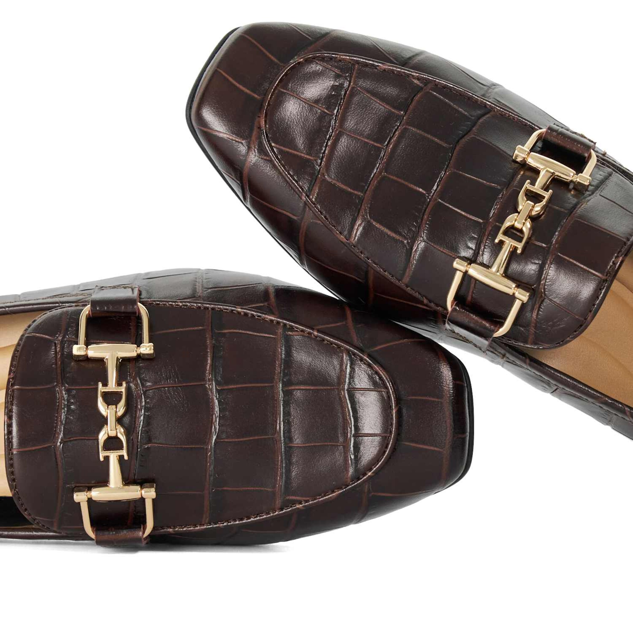 Dune LONDON Instappers 'Grained' in Bruin