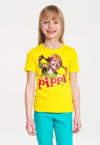 LOGOSHIRT T-Shirt "Pippi Langstrumpf" in Gelb: predná strana