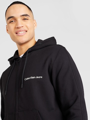 Calvin Klein Jeans Sweatjacke 'Institutional' in Schwarz