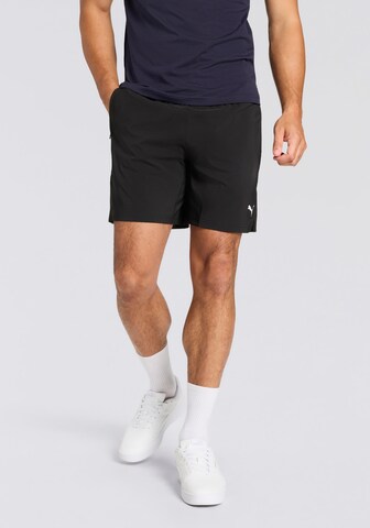 PUMA Slimfit Sportshorts 'Train All Day Foundations' in Schwarz: Vorderseite