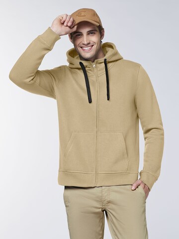 CHIEMSEE Zip-Up Hoodie in Beige: front