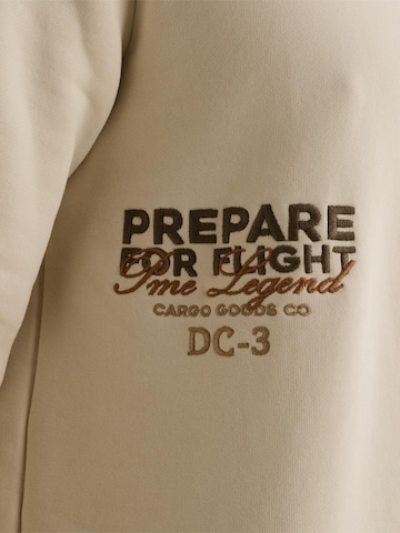 PME Legend Sweatshirt 'Sweatshirt with garment-dye wash and artworks' i beige