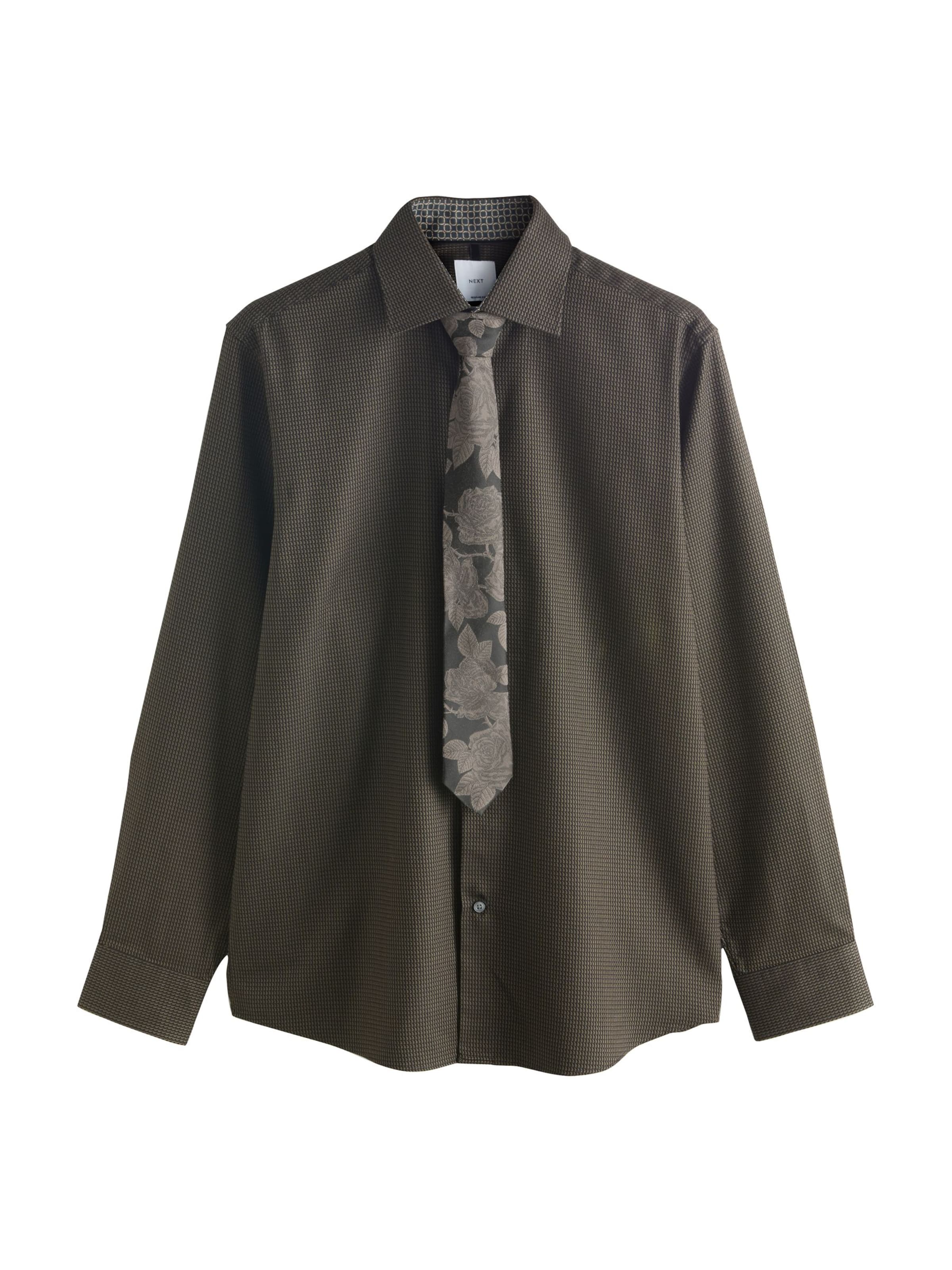 Next Set: Hemd und Krawatte in Grau: Vorderseite