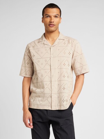 Comfort fit Camicia 'ARON' di Only & Sons in beige: frontale