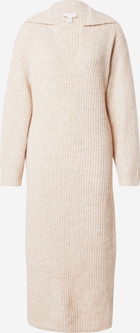 TOPSHOP Gebreide jurk in Beige: voorkant