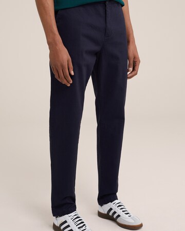 WE Fashion Slim fit Pleat-front trousers in Blue: front