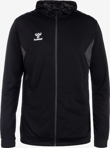 Hummel Athletic Zip-Up Hoodie 'AUTHENTIC' in Black: front