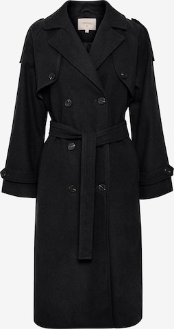 Cream Between-Seasons Coat 'Vera' in Black: front