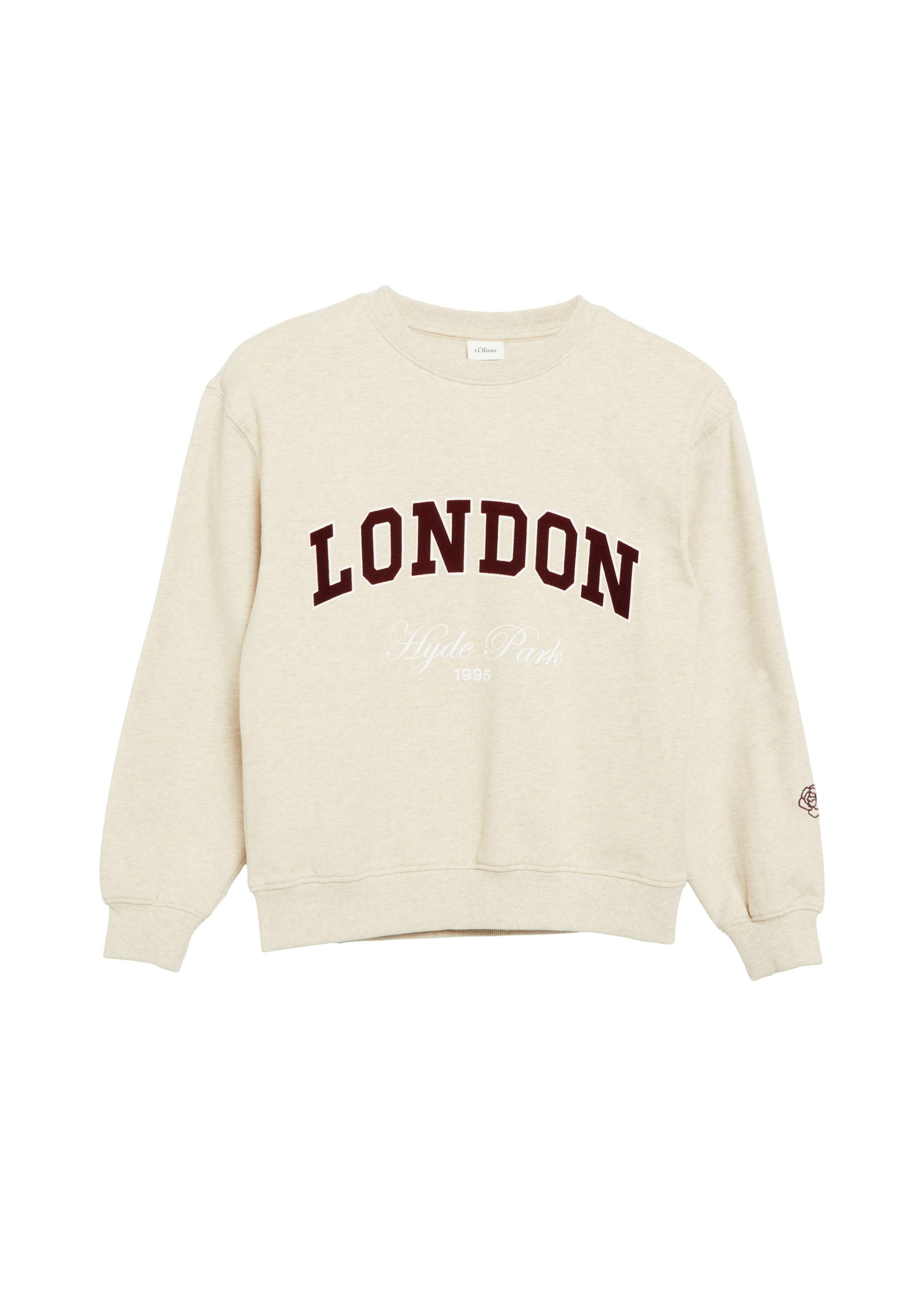 s.Oliver Sweatshirt in Beige: voorkant