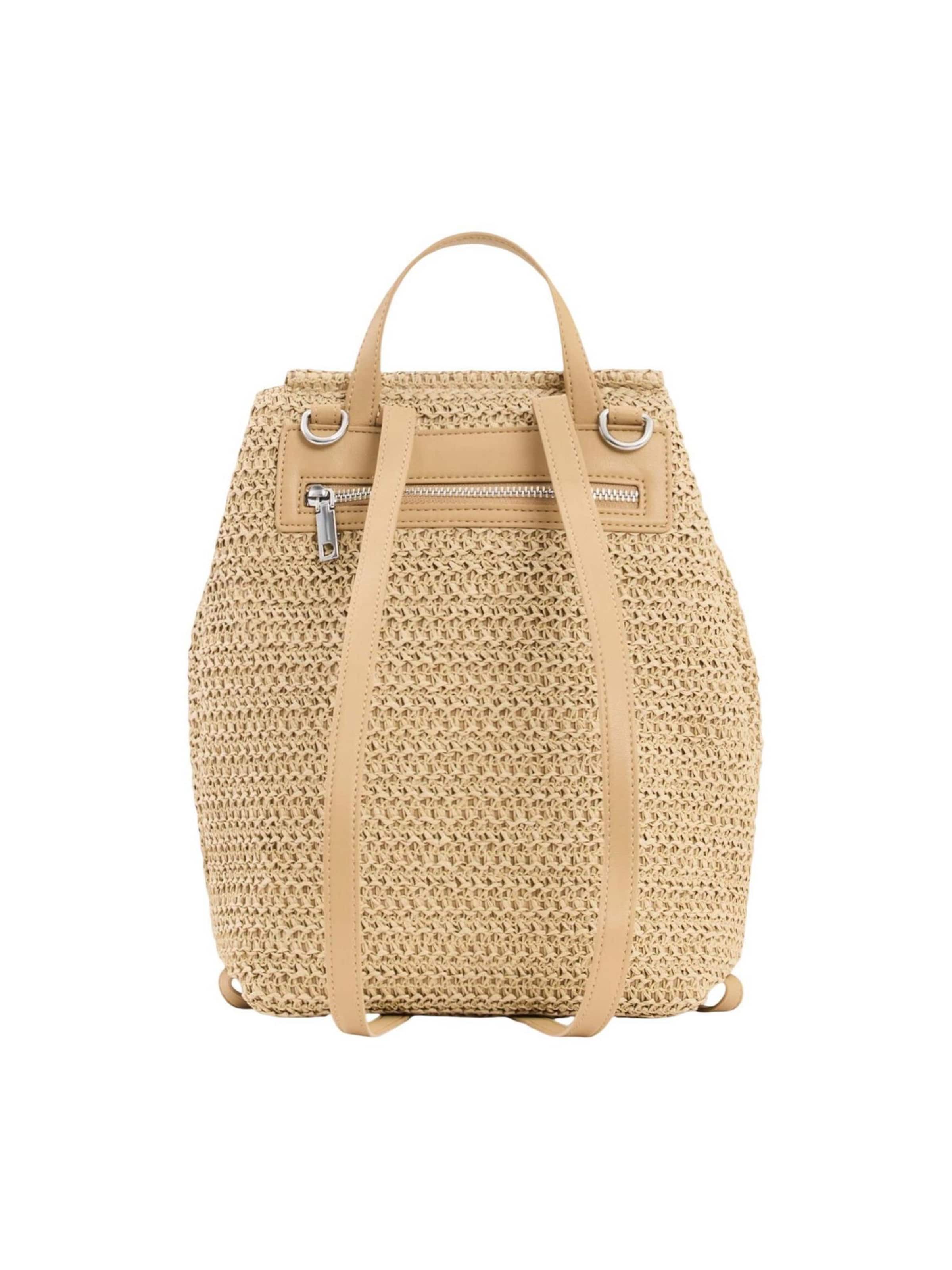 Zaino 'BACK_HALF LOGO RAFFIA L 26SAKO01' di Desigual in beige