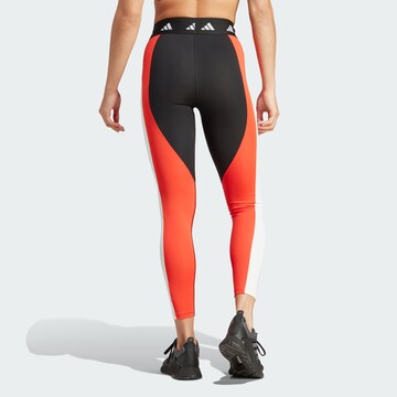 ADIDAS PERFORMANCE Skinny Sportbroek 'Techfit Colorblock' in Rood