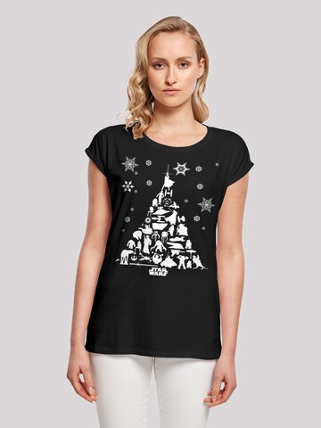 Maglietta 'Star Wars Christmas Tree' di F4NT4STIC in nero: frontale