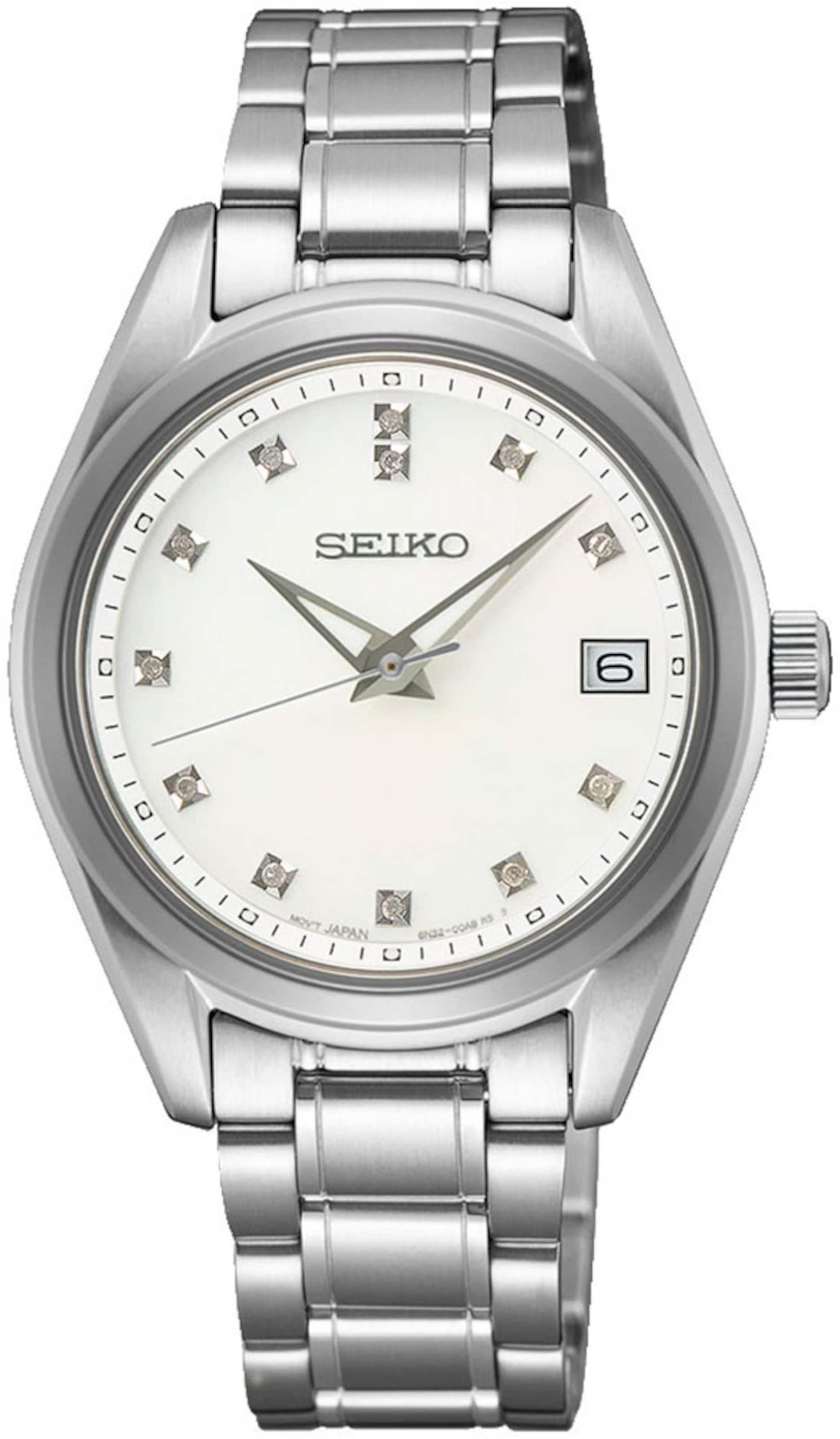 SEIKO Analoguhr in Silber: Vorderseite