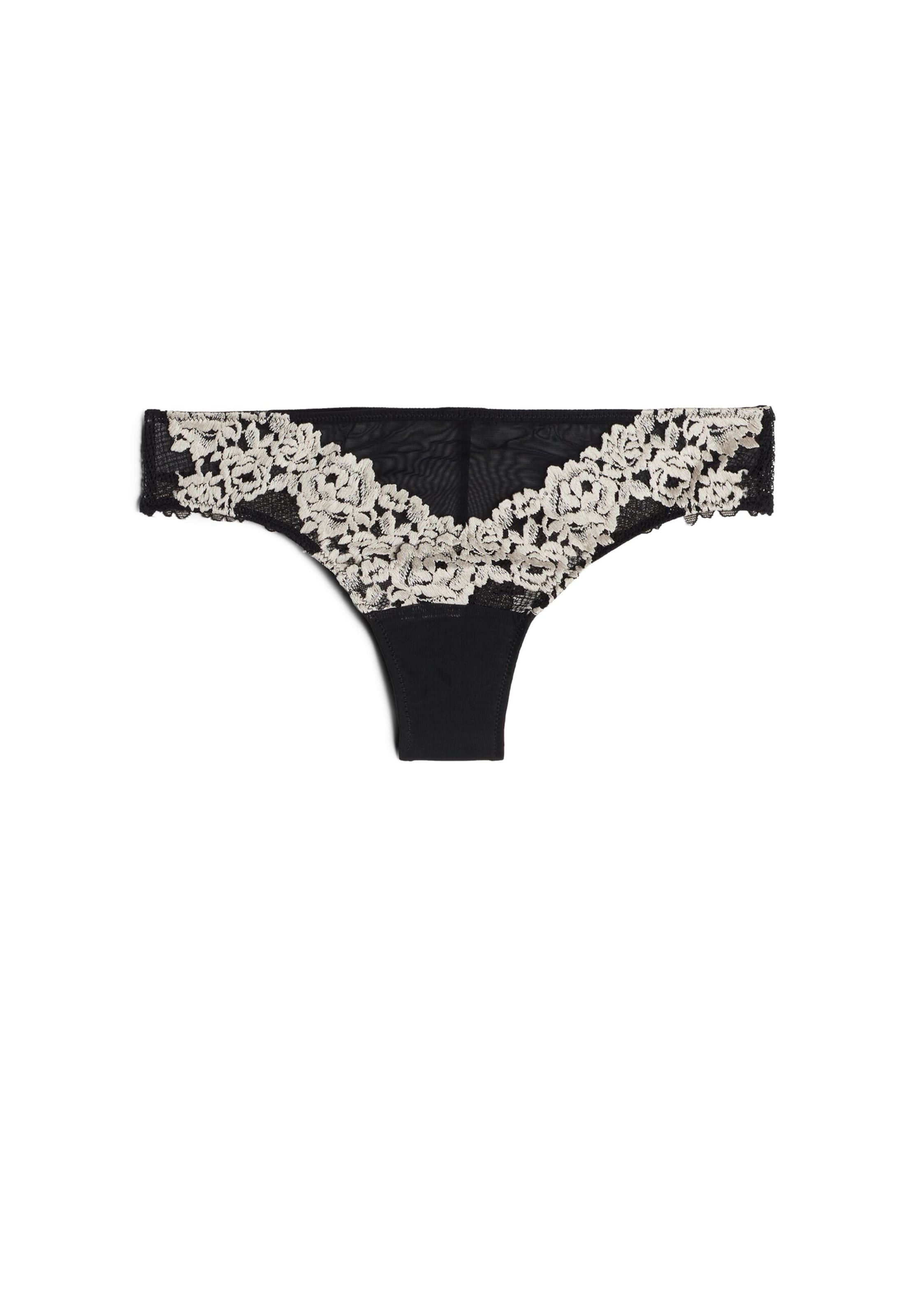 INTIMISSIMI Brazilian Slip 'Pretty Flowers' in Schwarz: Vorderseite