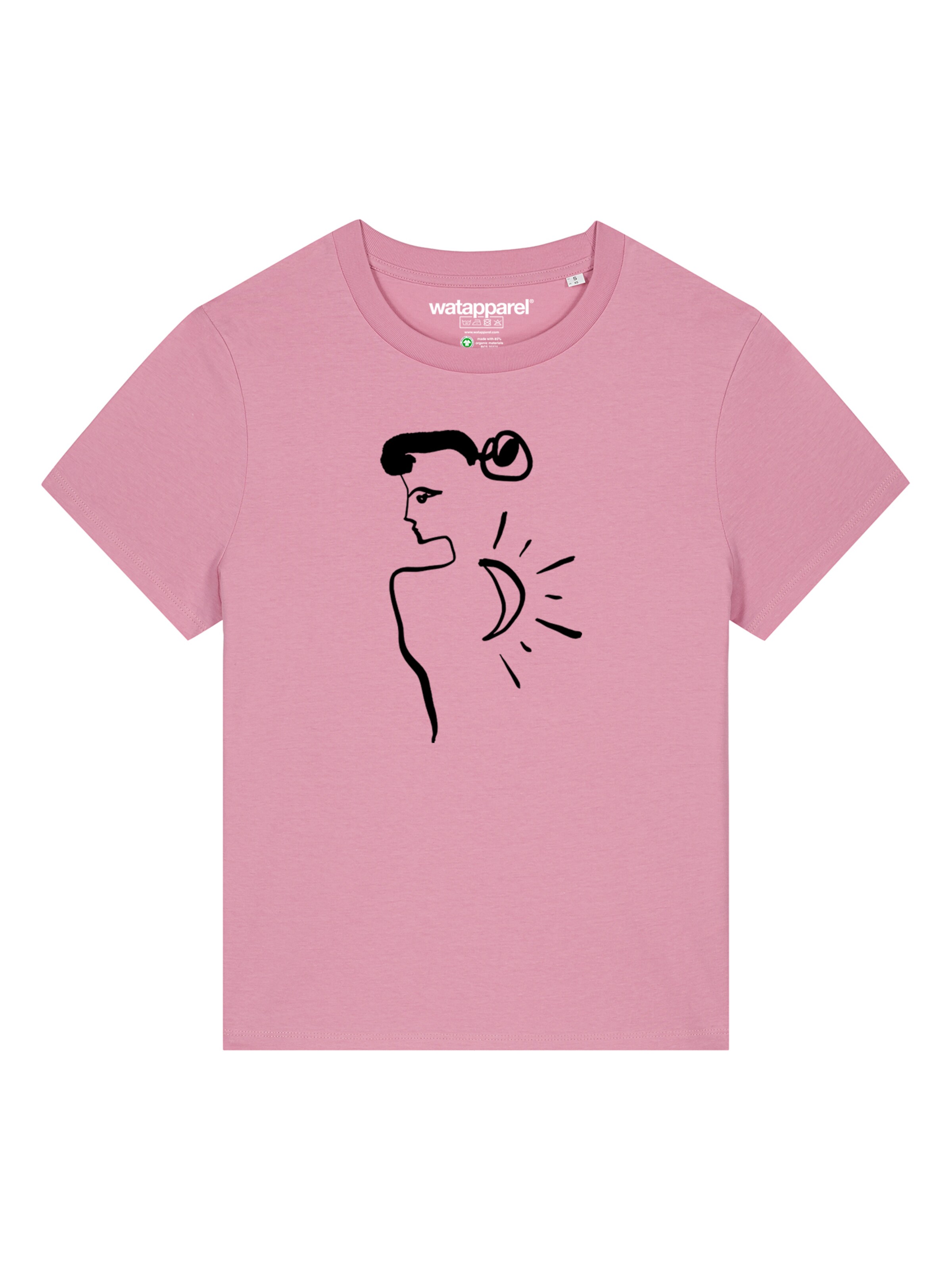 Maglietta 'Self love' di Watapparel in rosa: frontale