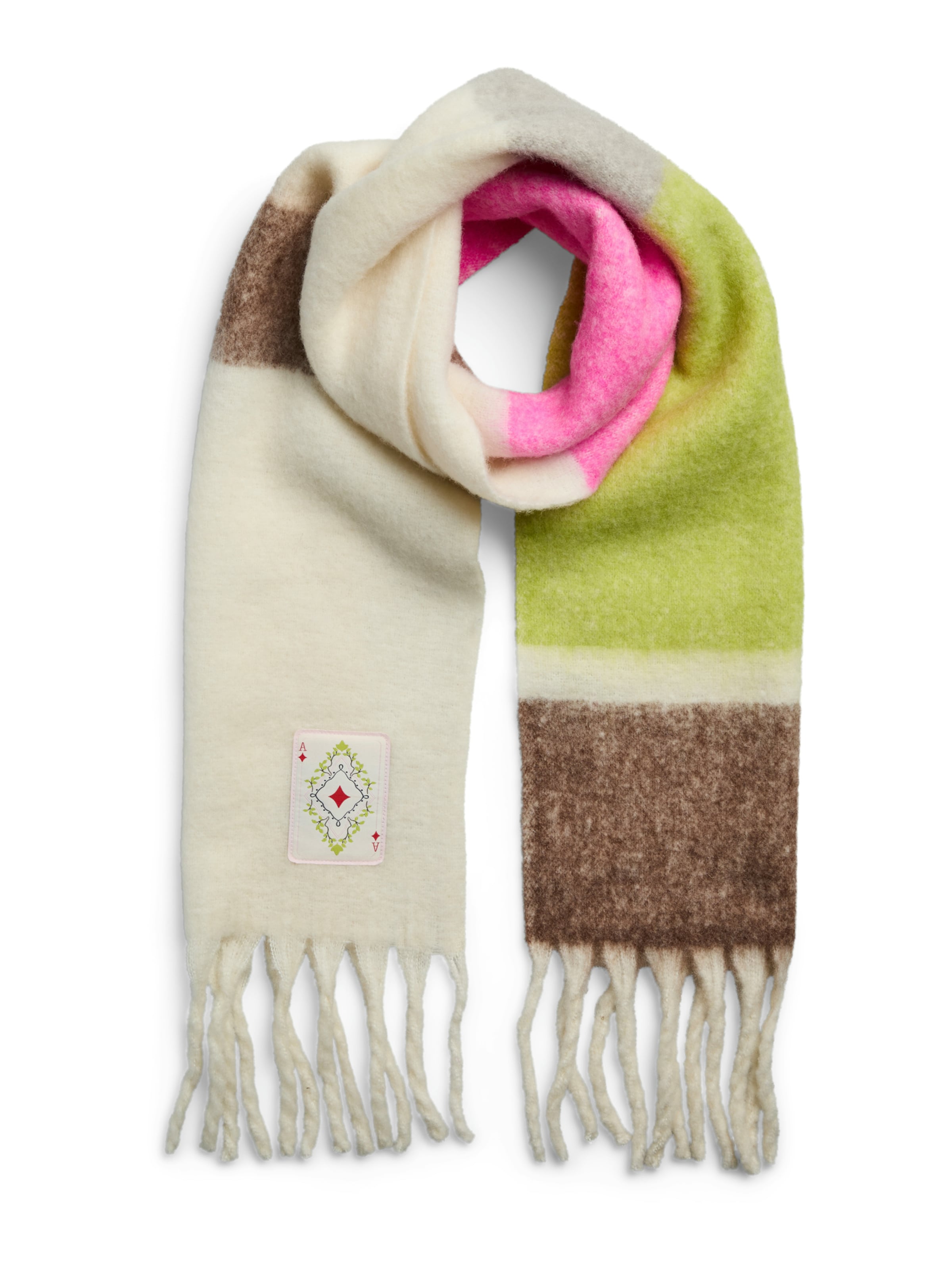 Fular 'PCMILI' de la PIECES pe alb: față