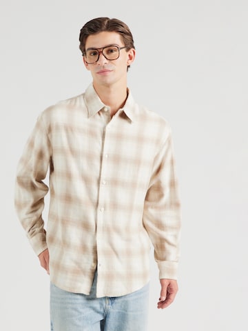 JACK & JONES Средняя посадка Рубашка в Бежевый: спереди