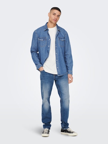 Only & Sons Comfort fit Overhemd 'Bane' in Blauw