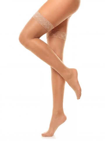 GLAMORY Hold up stockings 'Allure 20 Halterlose Strümpfe' in Beige: front