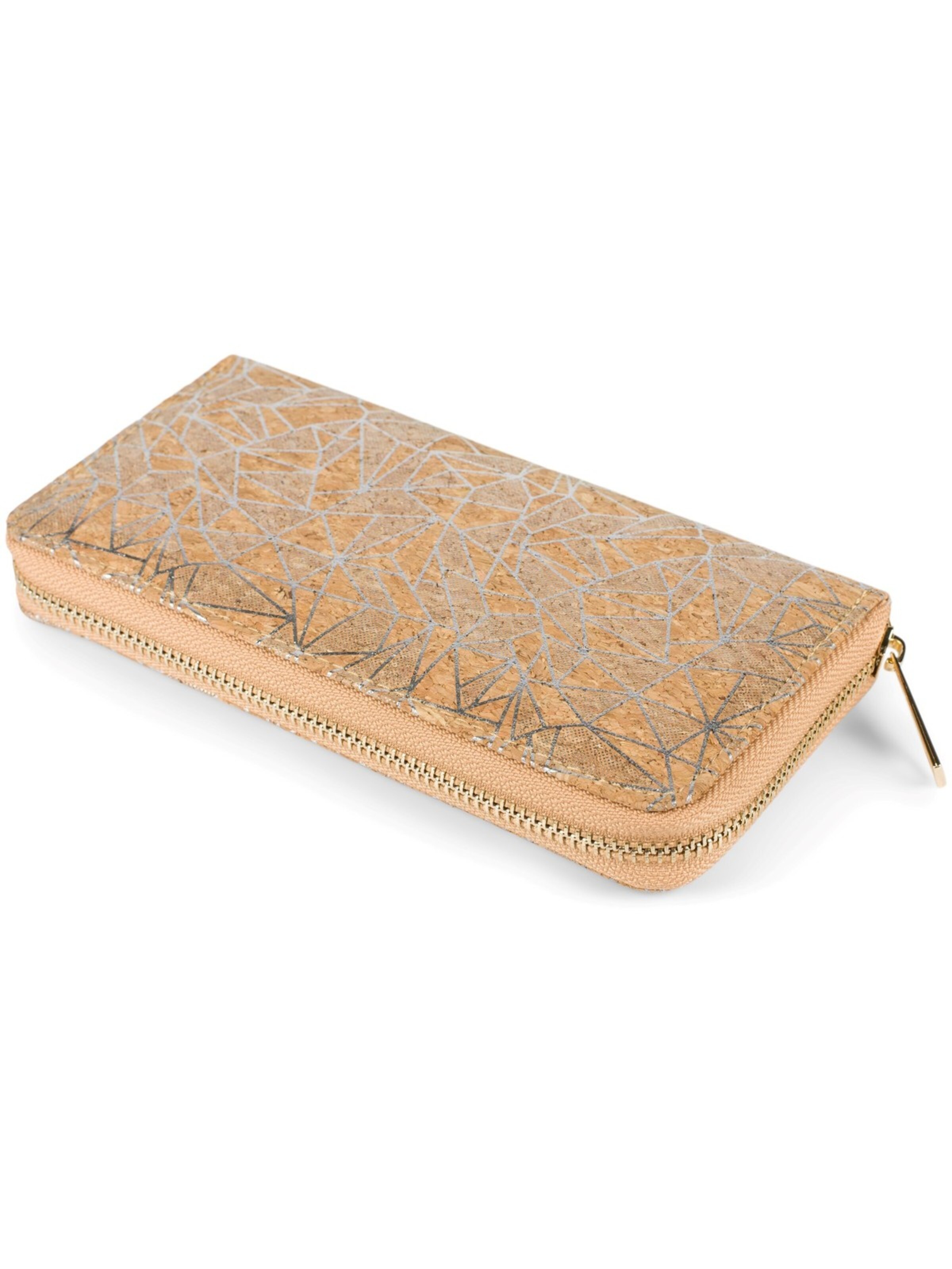 styleBREAKER Portemonnaie 'Kork Geldbörse mit Prisma Muster'‌‌‌‌‌‌‌‌‌‌ in Silber