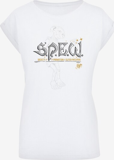 F4NT4STIC T-shirt 'Harry Potter  Spew' en jaune d'or / gris / blanc, Vue avec produit