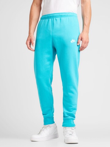 Nike Sportswear Zúžený Kalhoty 'Club Fleece' – modrá: přední strana