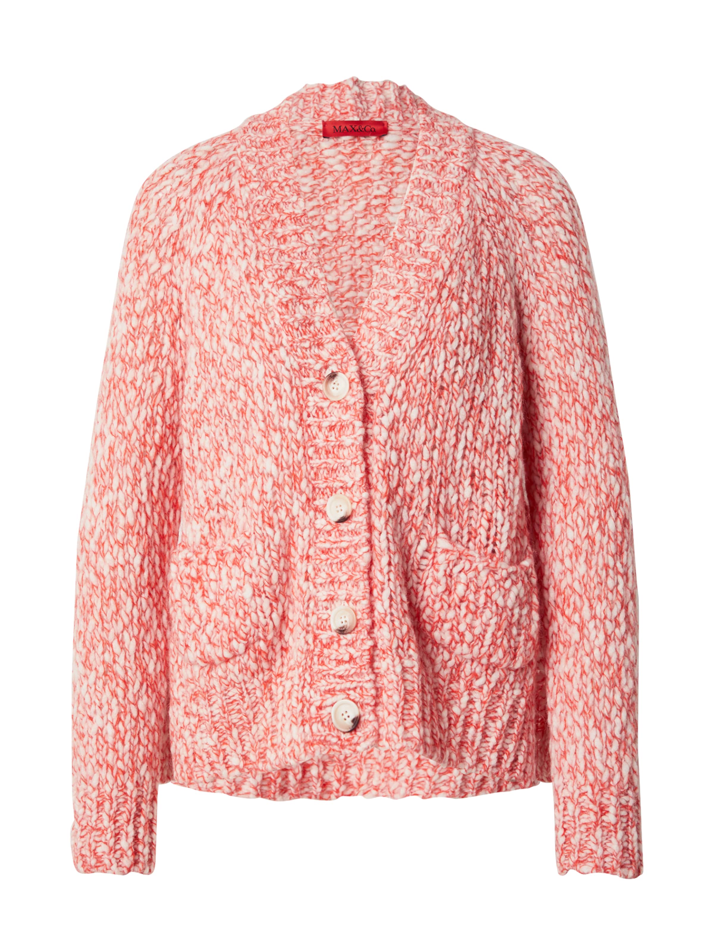 MAX&Co. Adīta jaka 'CARACAS', krāsa - gaiši sarkans / balts, Preces skats