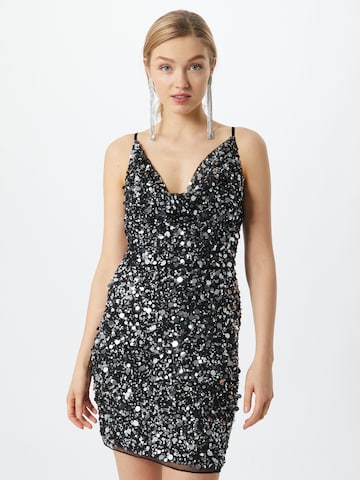 LACE & BEADS - Vestido de gala 'Millie' en negro: frente