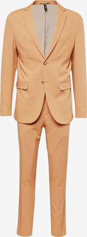 Coupe slim Costume 'LIAM' SELECTED HOMME en beige : devant