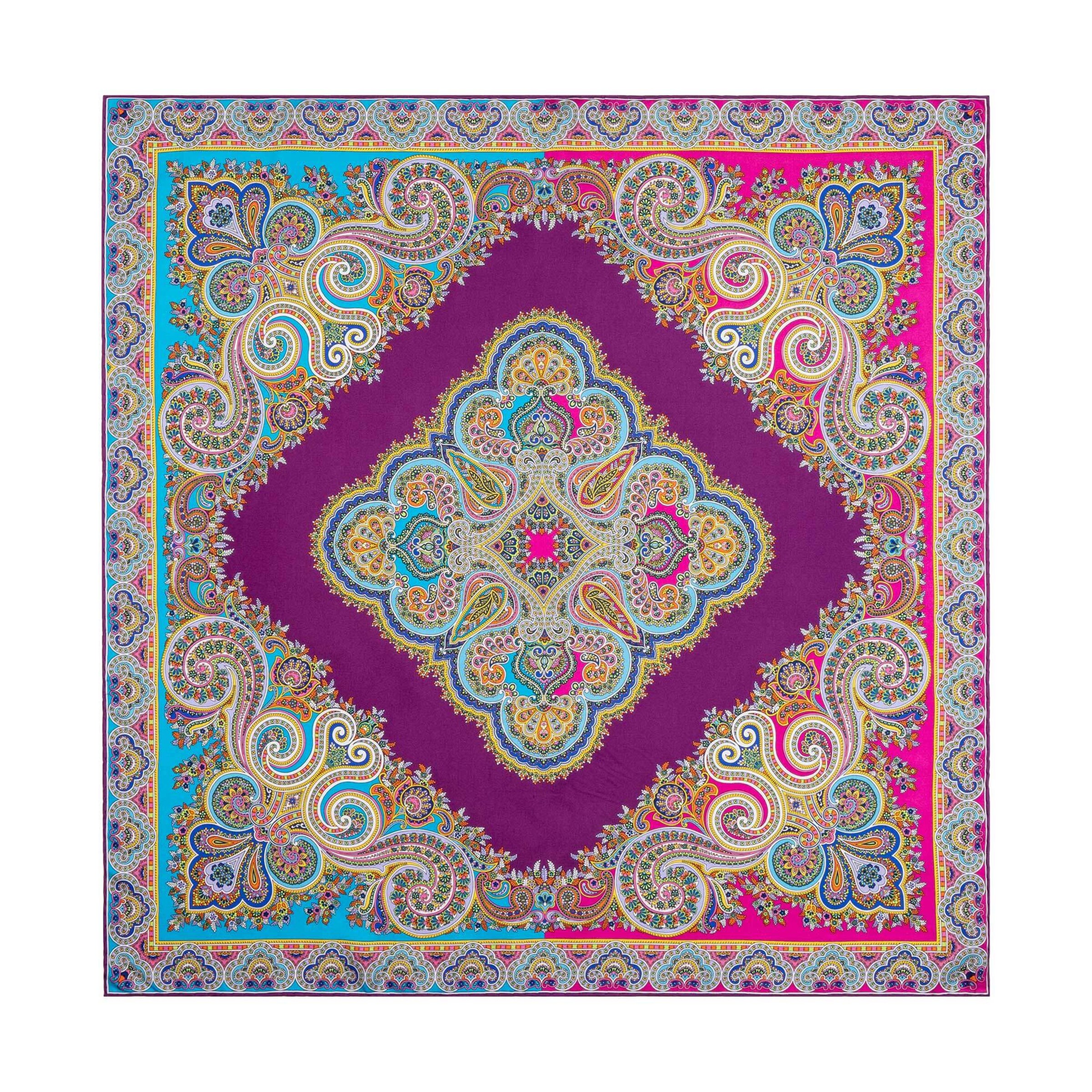 Foulard 'SQUARE GARDEN PAISLEY' di Roeckl in lilla: frontale