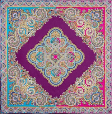 Foulard 'SQUARE GARDEN PAISLEY' Roeckl en violet : devant