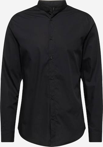 ARMANI EXCHANGE Slim Fit Skjorte i sort: forside