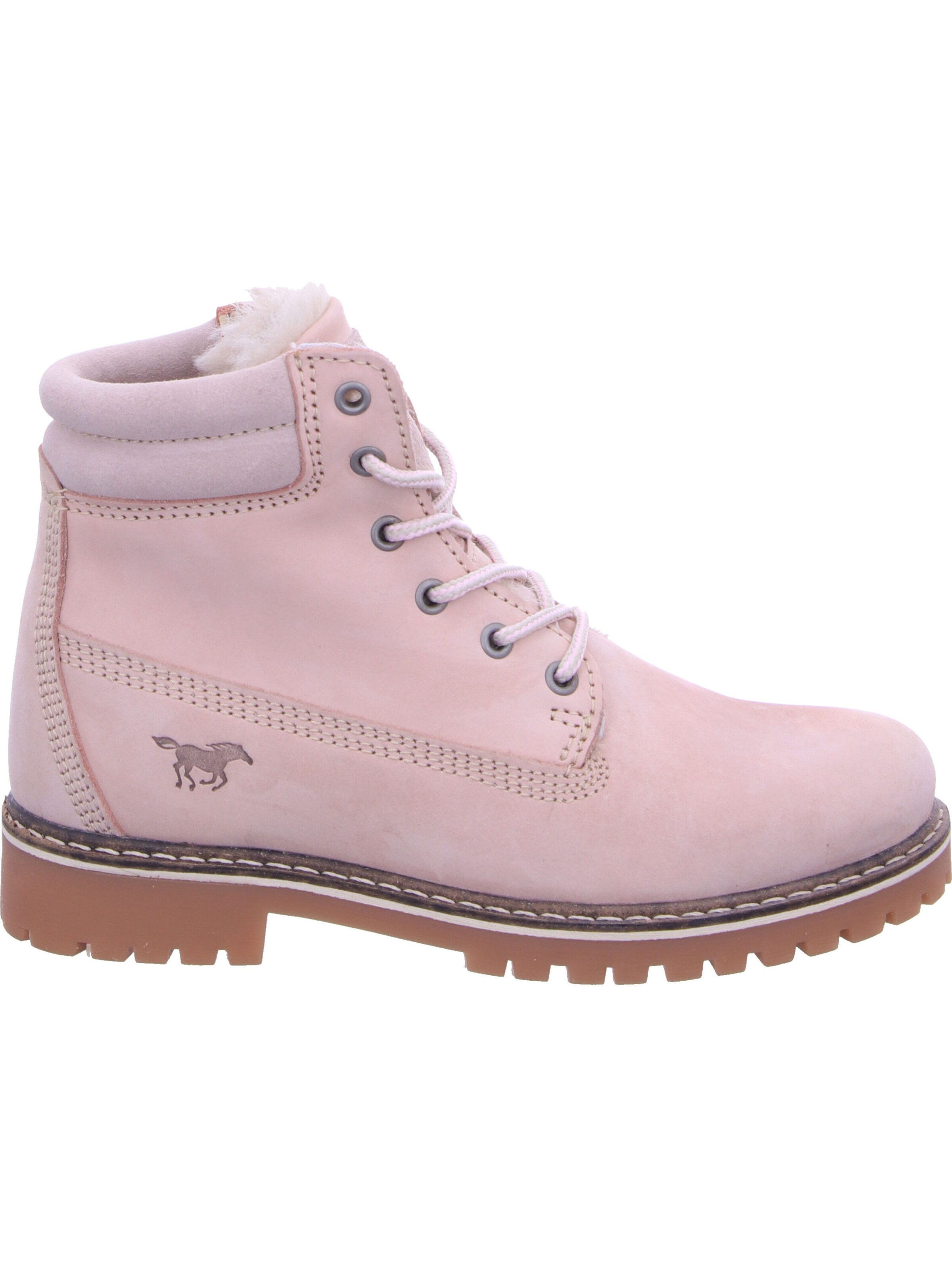 MUSTANG Lace-Up Ankle Boots in Pink