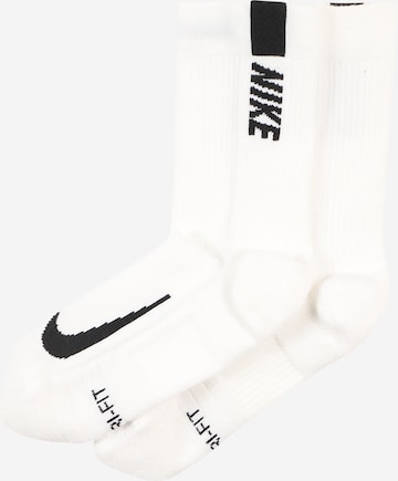 NIKE Sportovní ponožky 'Multiplier' – bílá: přední strana