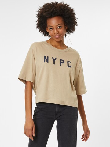 GAP - Camisa 'NYPC' em bege: frente
