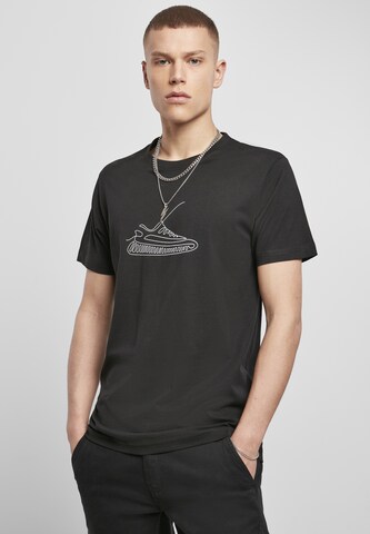 Mister Tee Regular fit Shirt 'One Line Sneaker' in Zwart: voorkant