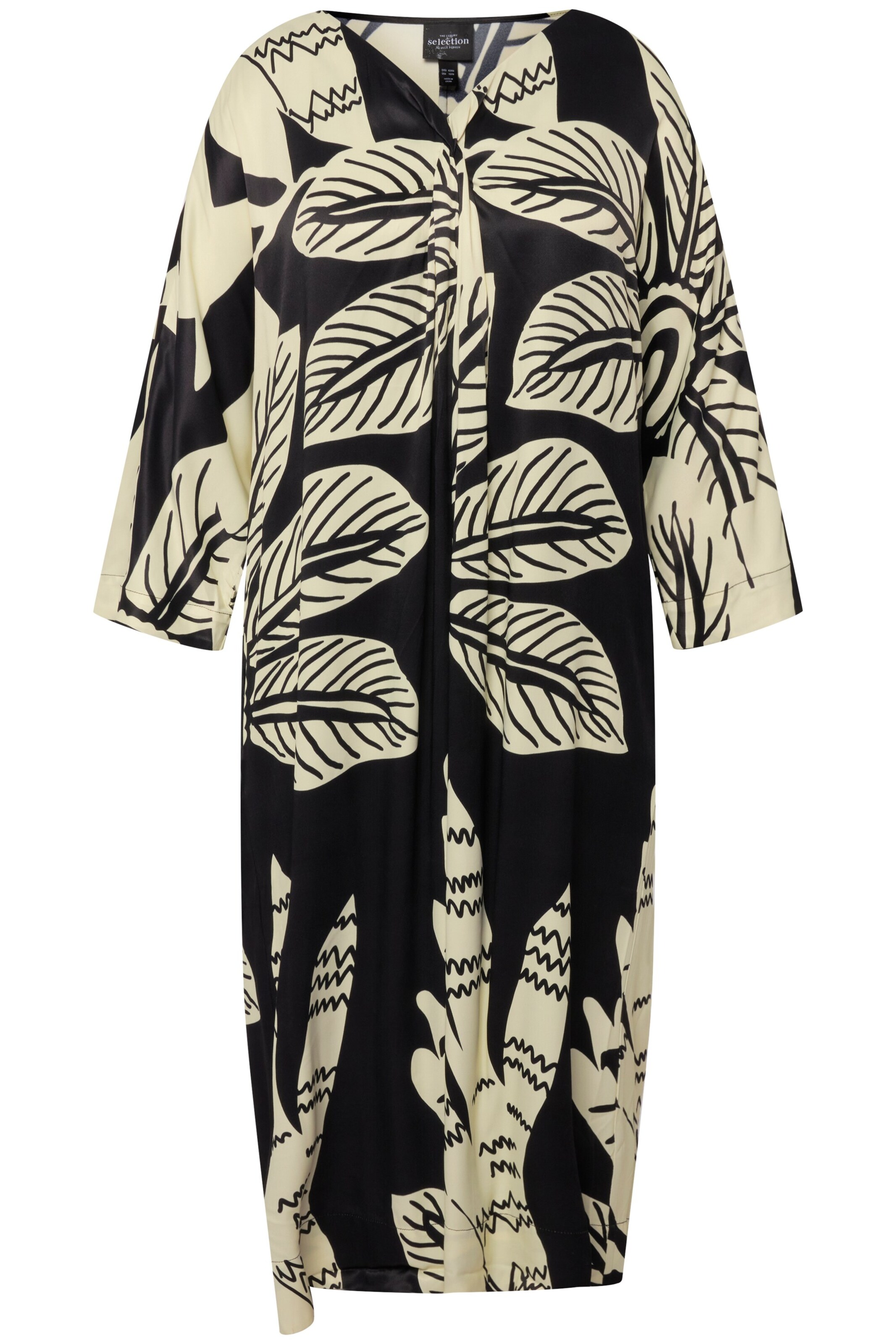 Ulla Popken Jurk in de kleur Ecru / Zwart, Productweergave