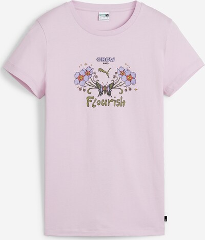 PUMA Majica 'GROW FLOURISH' u maslinasta / svijetloljubičasta / roza / crna, Pregled proizvoda