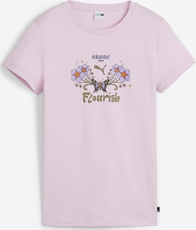 PUMA T-shirt 'GROW FLOURISH' en olive / violet clair / rose / noir, Vue avec produit