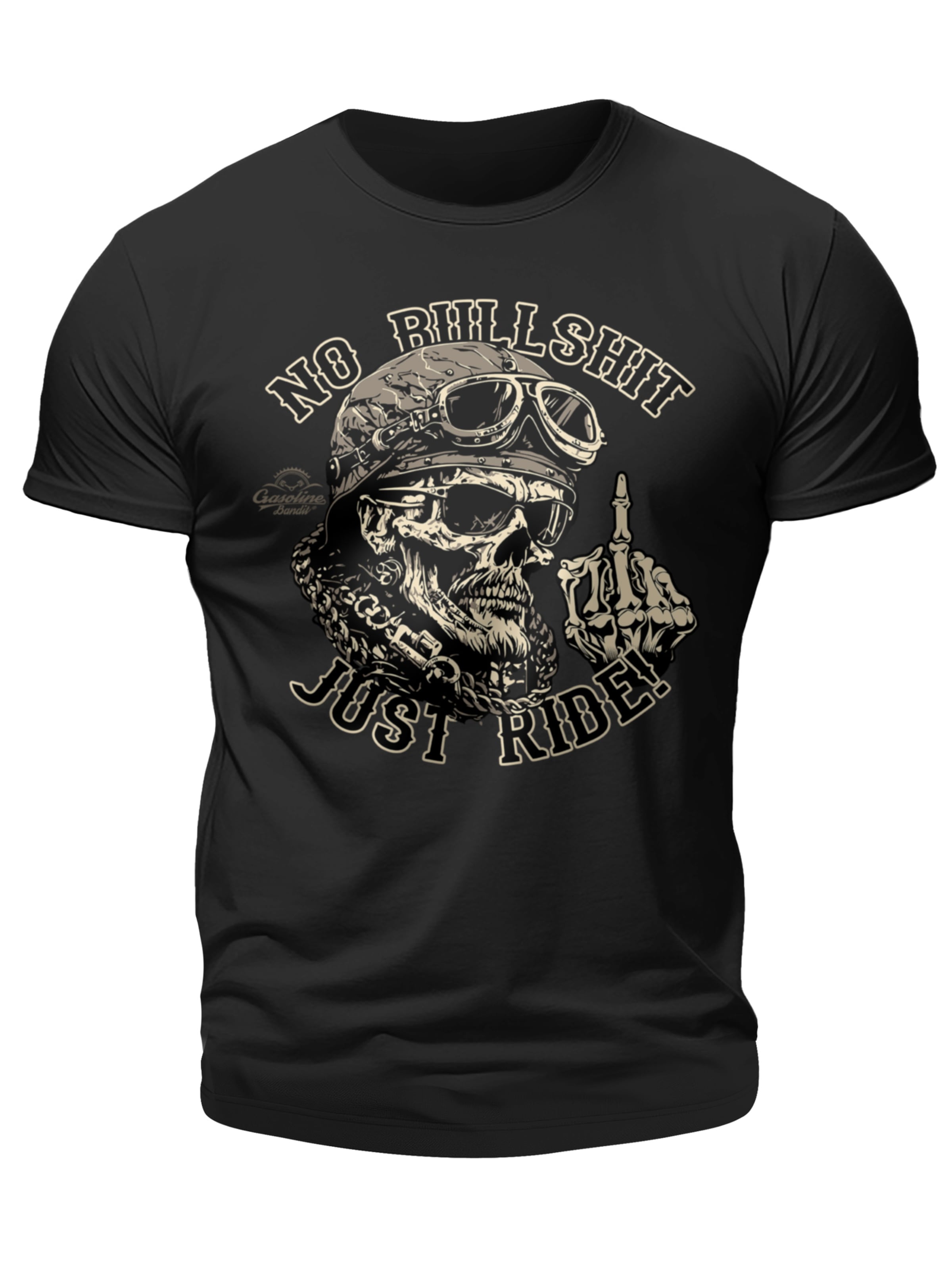 Gasoline Bandit Shirt 'Just Ride' in Black: front