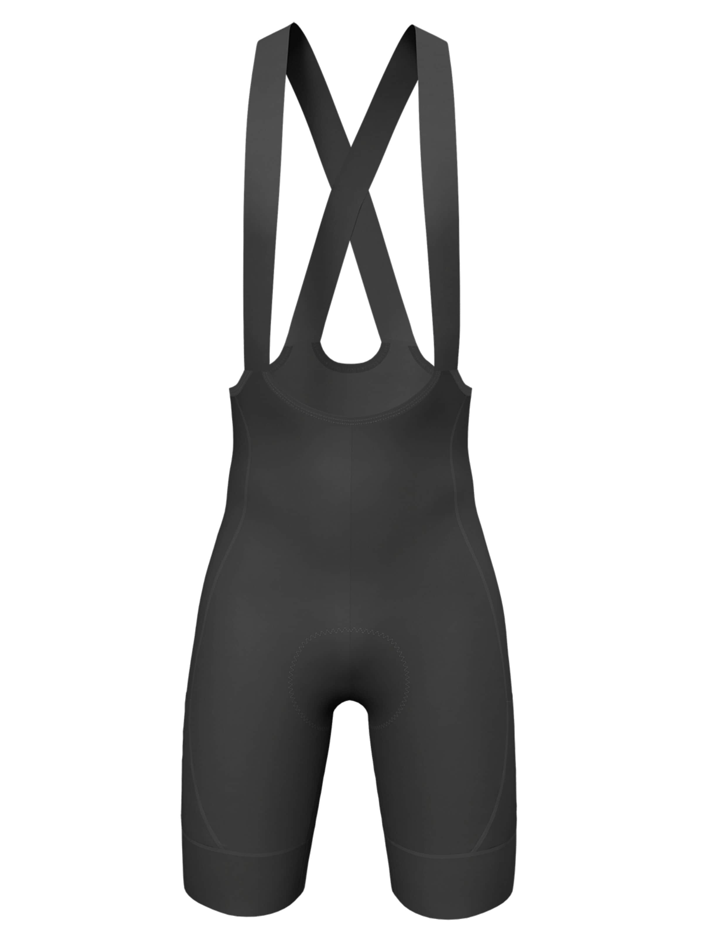 WULIBIKE Skinny Workout Pants 'Wulibike Herren Radhose Leicht GEL-Polster X-Träger 3-Taschen' in Black: front