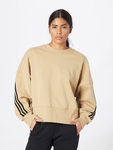 ADIDAS SPORTSWEAR Sports sweatshirt 'Future Icons 3-Stripes' in Beige: front