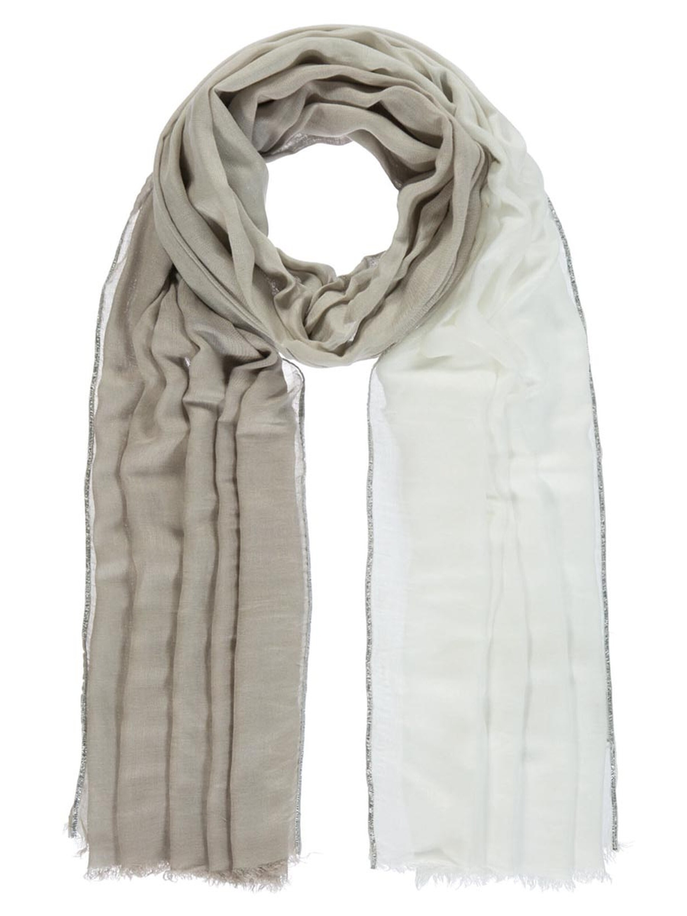 Passigatti Wrap 'Schal Degradé mit Silberrand' in Grey: front