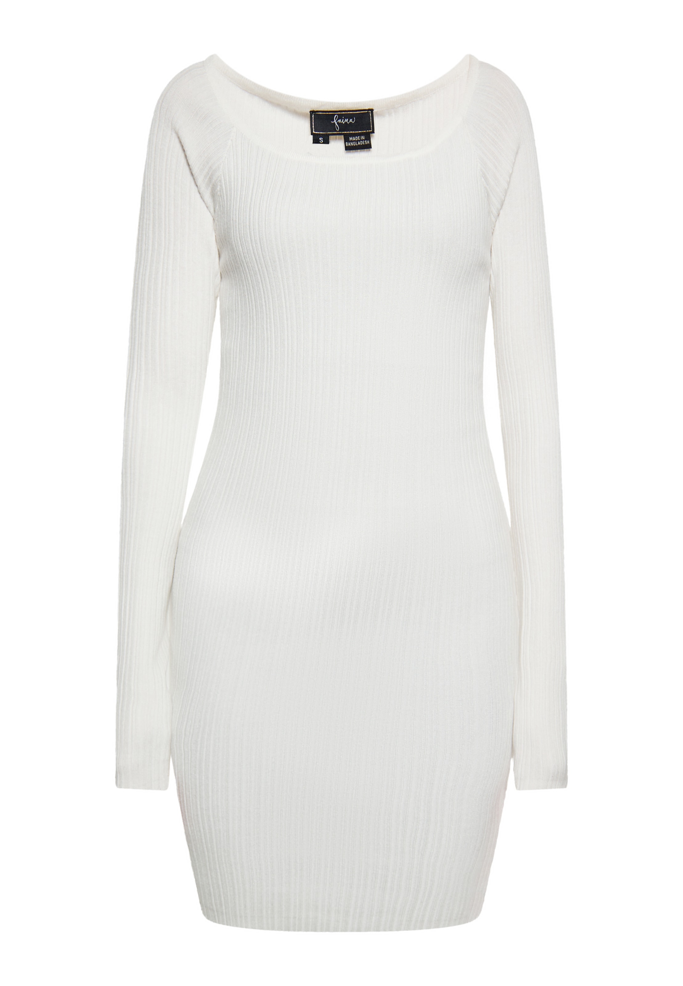 faina Πλεκτό φόρεμα σε λευκό: μπροστά