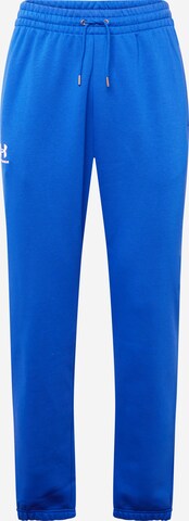 Effilé Pantalon de sport 'Essential' UNDER ARMOUR en bleu : devant