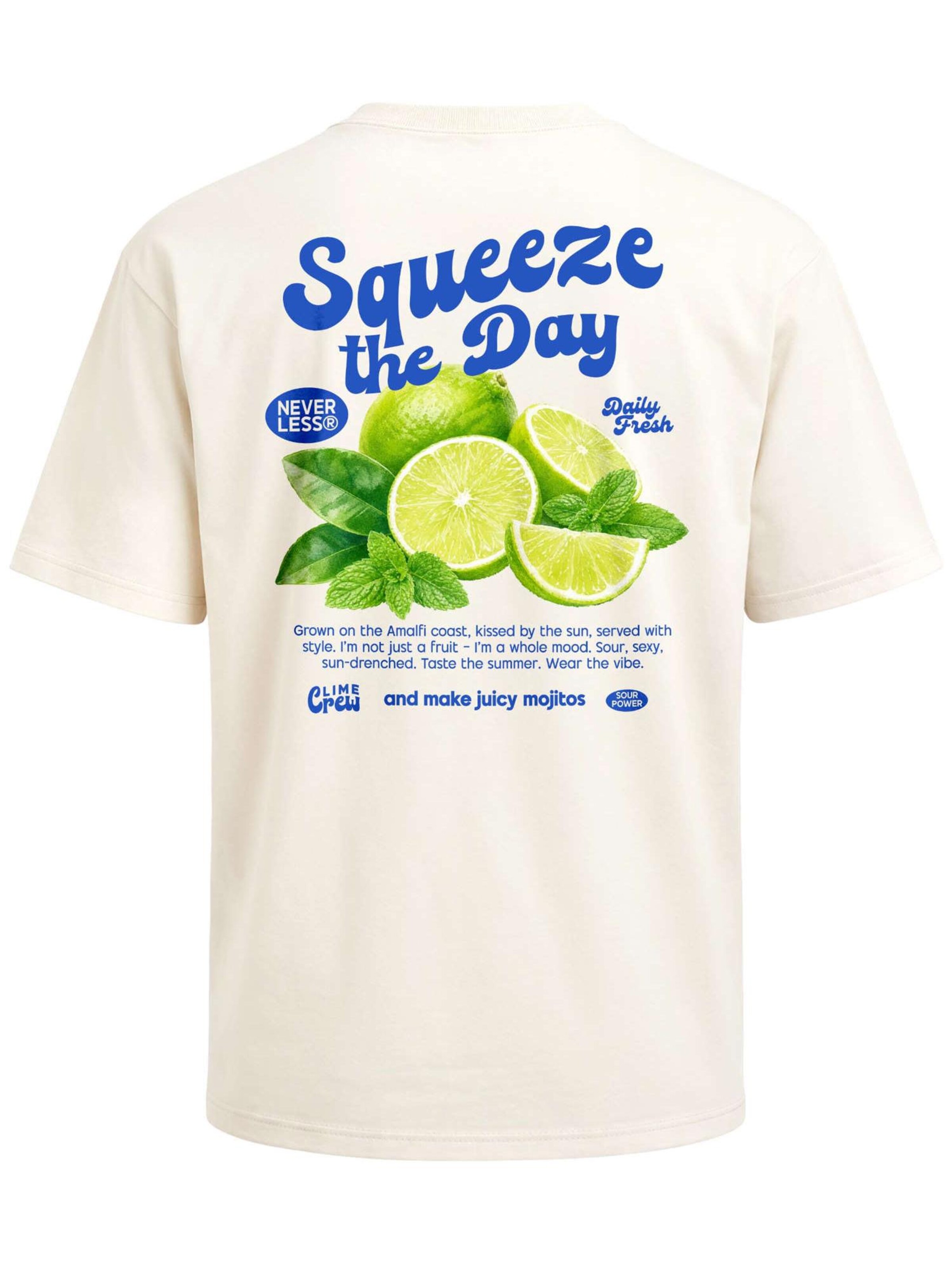 Neverless Shirt 'Squeeze the Day'‌‌ in Beige