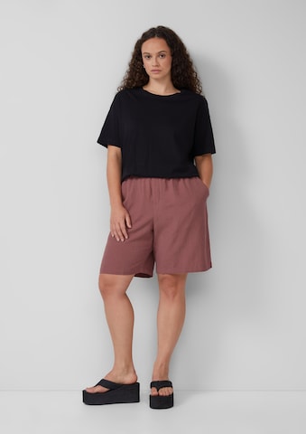 QS Wide leg Broek in Rood: voorkant
