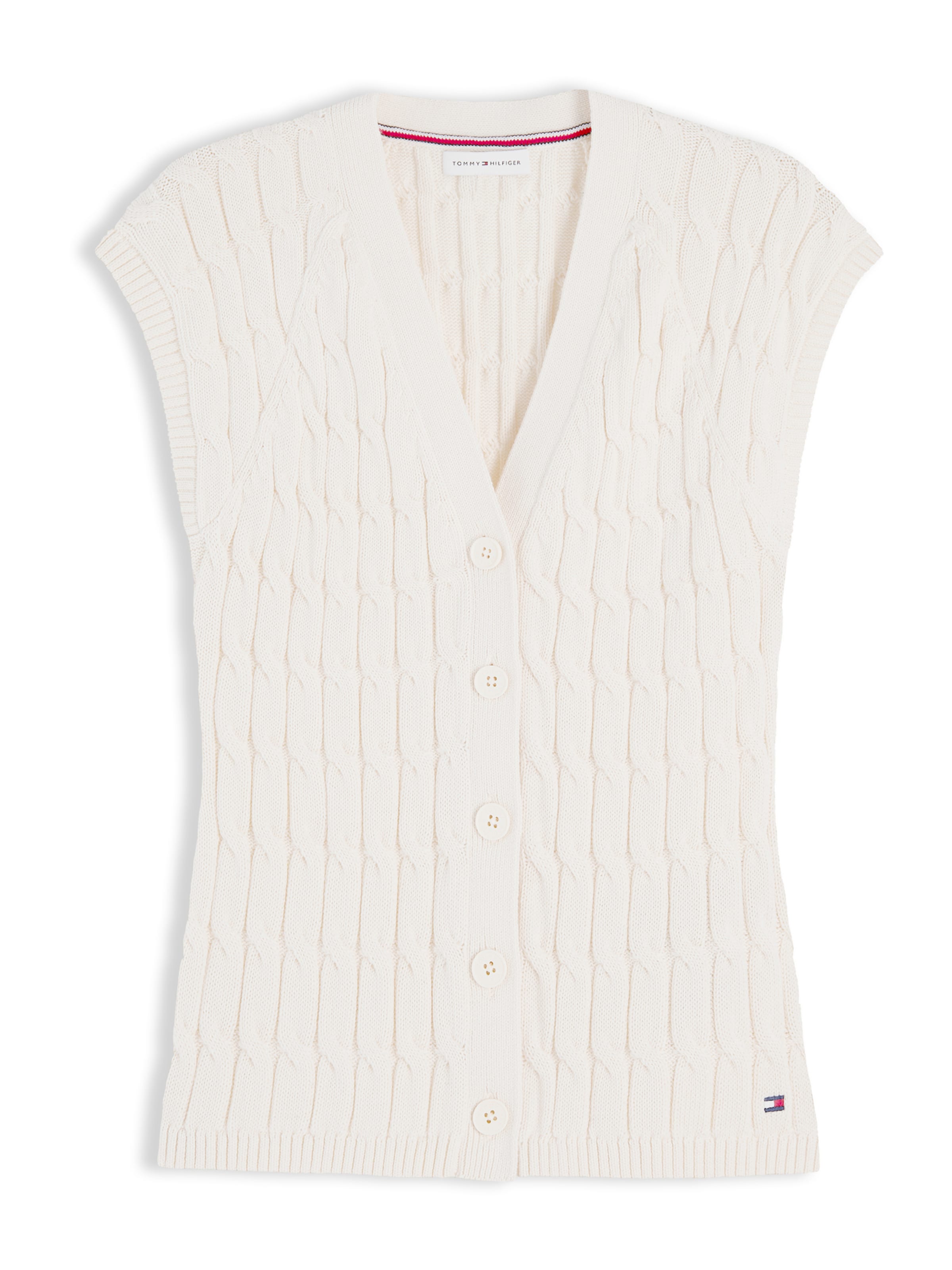 TOMMY HILFIGER Kootud vest, värv kollane: eest vaates