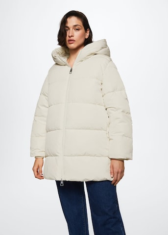 MANGO Winter Jacket 'Tokyo' in White: front