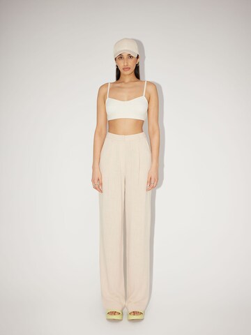 Wide Leg Pantalon à pince 'Thora' LeGer by Lena Gercke en beige